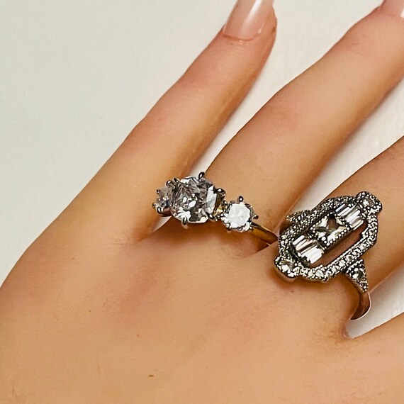 Vintage Sterling Silver Statement Ring: Gothic Pr… - image 3