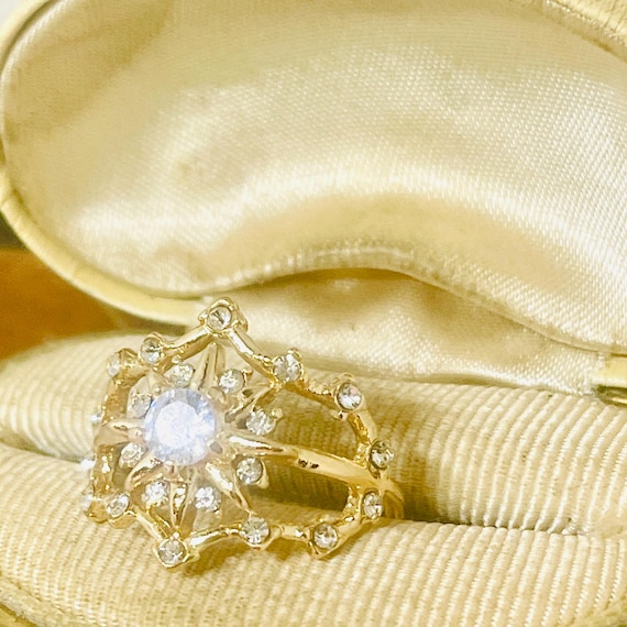 Vintage Star Ring: 18k Yellow Gold Filled Stateme… - image 7