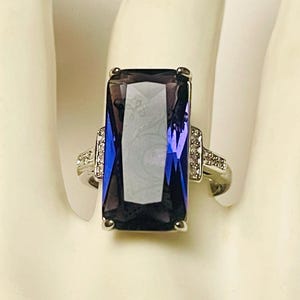 Gothic Dark Moon and stars witch Ring - purple blue moon and stars silver Mourning Ring  - Unique Antique Style Mourning Jewelry
