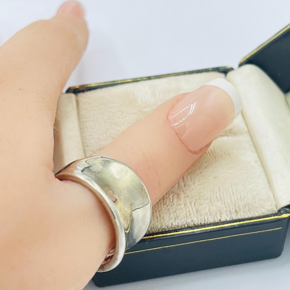 Gothic solid sterling silver wave ring in size 10 - image 7