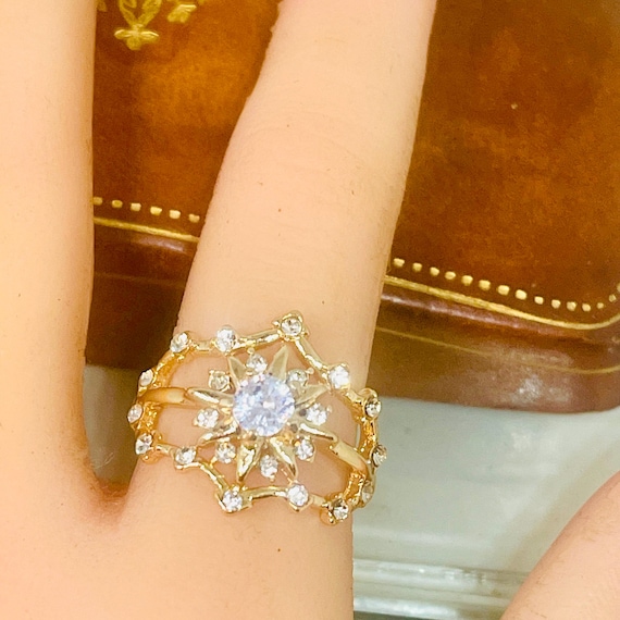 Vintage Star Ring: 18k Yellow Gold Filled Stateme… - image 8