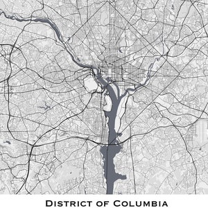 Washington, D.C. Map, Custom ma p of Washington DC, Printable Map of Washington D.C., Custom Washington DC map, Digital DC maps