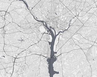 Washington, D.C. Map, Custom map p of Washington DC, Printable Map of Washington D.C., Custom Washington DC map, Digital DC maps
