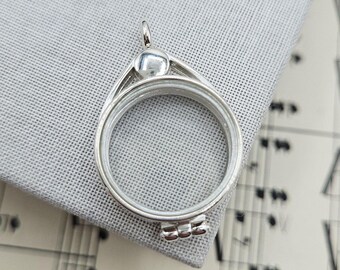 Collana con medaglione a cuore in argento sterling: medaglione fotografico personalizzato con incisione - Italia