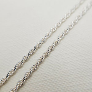 Fine Sterling Silver 1.8mm Rope Chain Necklace | 16 18 20 24 inch