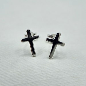Sterling Silver Cross Stud Earrings