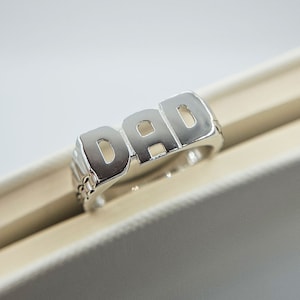 Anillo DAD de plata de ley maciza para hombre