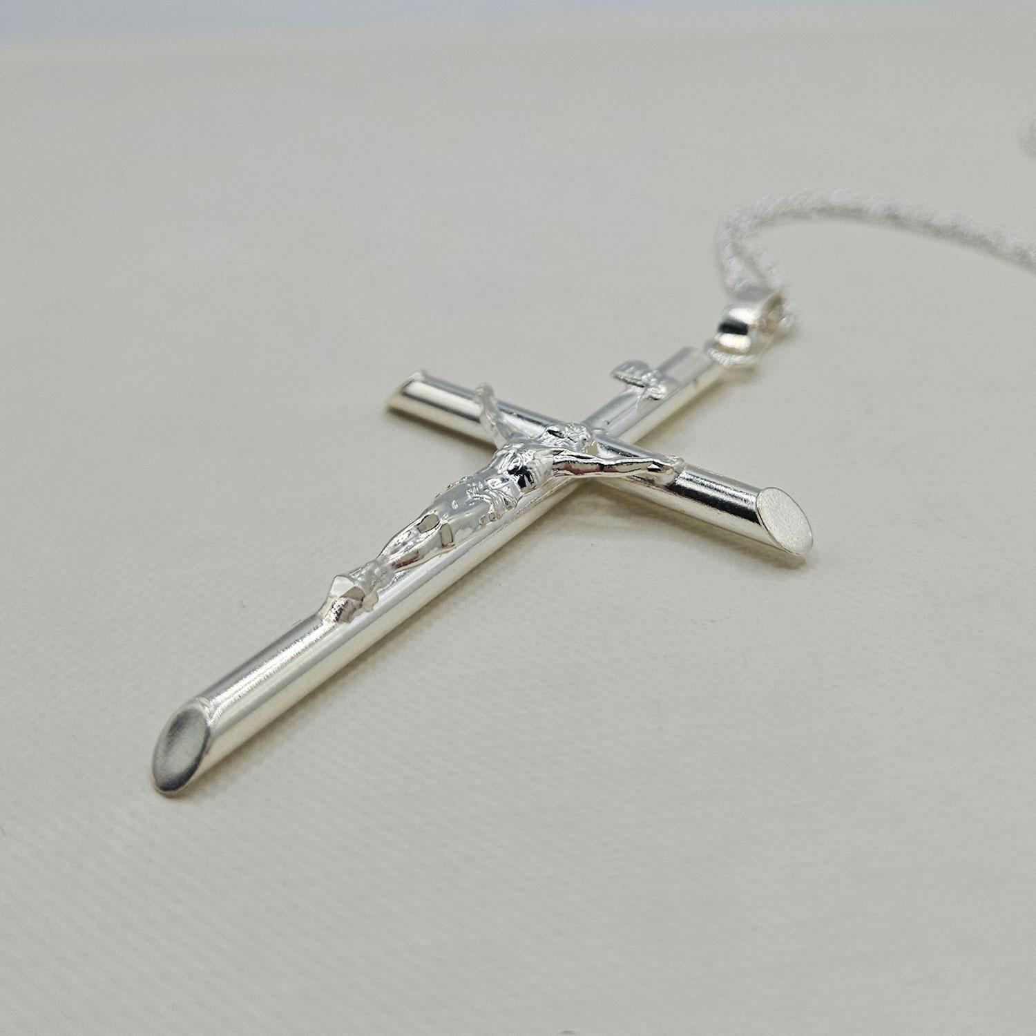 Crucifix Necklace - Sterling Silver 24