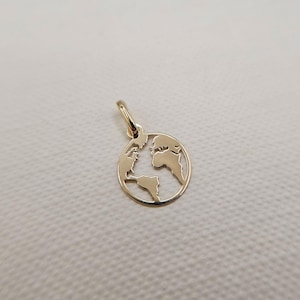 Micro Dainty 9 Karat Gelbgold 1 cm Welt Erde Planet Charm Anhänger