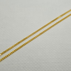 Collier gourmette extra fin en or jaune 9 carats de 0,8 mm | 16 18 20 pouces | Pour pendentifs