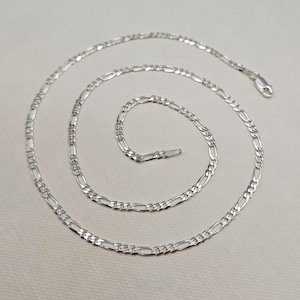 Sterling Silver 2.5mm Flat Figaro Chain Necklace | 16-24 inch