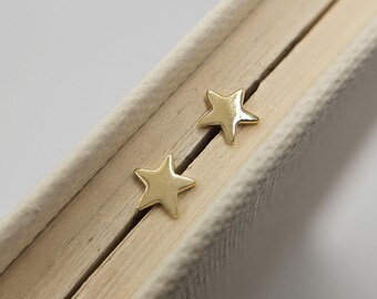 Dainty Micro 9ct Yellow Gold 5mm Star Stud Earrings