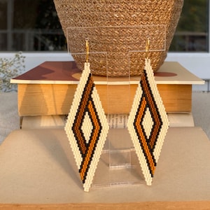 Handmade Miyuki Earrings, Dangle Miyuki Earrings, Handwoven Miyuki Earrings