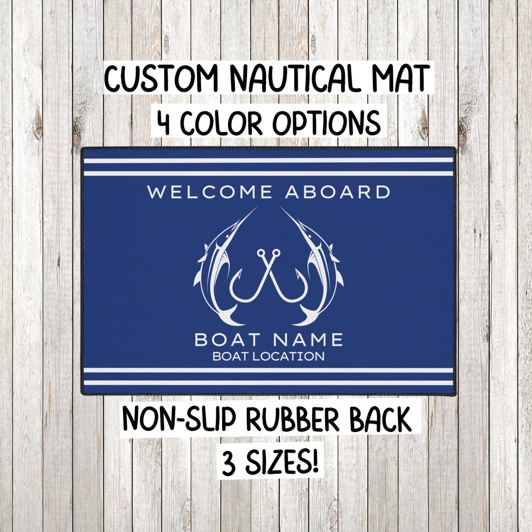 Boat Mat Personalized Boat Gift Idea Nautical Mat Fishing Decor
