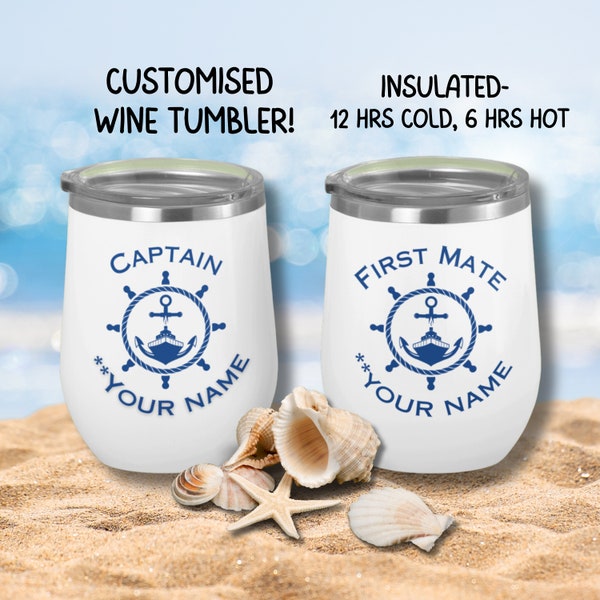 Personalized Wine Tumbler Personal Nautical Gift Personal Boat Gift Personal Boat Accessory Insulated Coffee Tumbler Personal Captain Gift