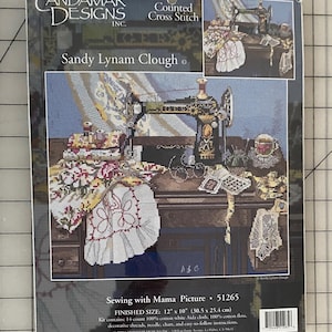 Vintage Cross Stitch Kit: Sewing with Mama, Candamar Designs (Sealed 2000 Edition)