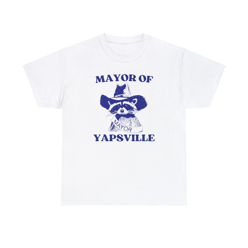 Mayor of Yapsville Shirt, Unisex Tee, Meme T Shirt, Funny T Shirt, Vintage Drawing T Shirt, Racoon Shirt, Animal Shirt, Sarcastic T Shirt zdjęcie 2