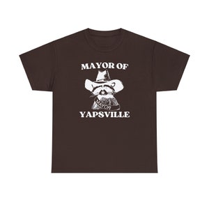 Mayor of Yapsville Shirt, Unisex Tee, Meme T Shirt, Funny T Shirt, Vintage Drawing T Shirt, Racoon Shirt, Animal Shirt, Sarcastic T Shirt zdjęcie 7