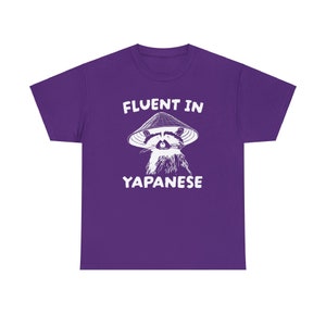 Fluent in Yapanese Shirt, Unisex Tee, Meme T Shirt, Funny T Shirt, Vintage Drawing T Shirt, Racoon Shirt, Animal Shirt, Sarcastic T Shirt zdjęcie 7