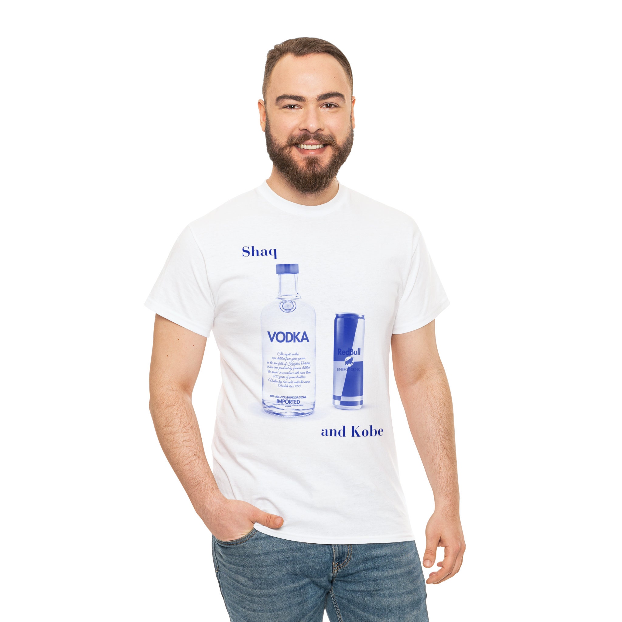 Vodka Redbull Shaq and Kobe Drinking T shirt Funny Drinking T