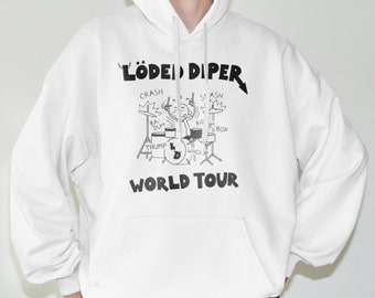 Loded Diper World Tour Hoodie, Dagboek van een wimpy kid hoodie, rodrick regels sweatshirt met capuchon, rodrick heffley, loded luier wereldtournee Hoodie