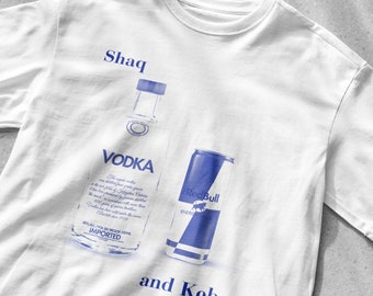 Vodka Redbull Shaq y Kobe bebiendo camiseta, camiseta divertida para beber, camisa divertida, camiseta divertida de meme, camisa para beber cerveza, camisa de fiesta