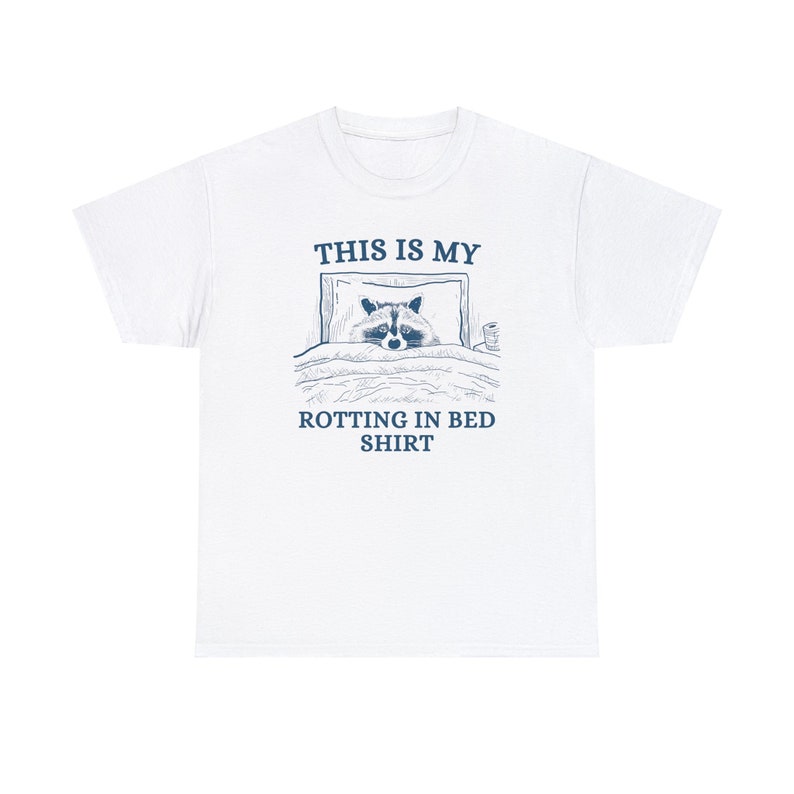 Dit is mijn rotting in bed shirt, unisex tee, meme T shirt, grappige T shirt, vintage tekening T shirt, sarcastische T shirt afbeelding 2
