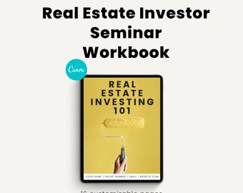 Real Estate Investor Workshop | Property Investing Seminar Workbook | AirBnb | Rental | Flips | Canva Template for Real Estate Agents