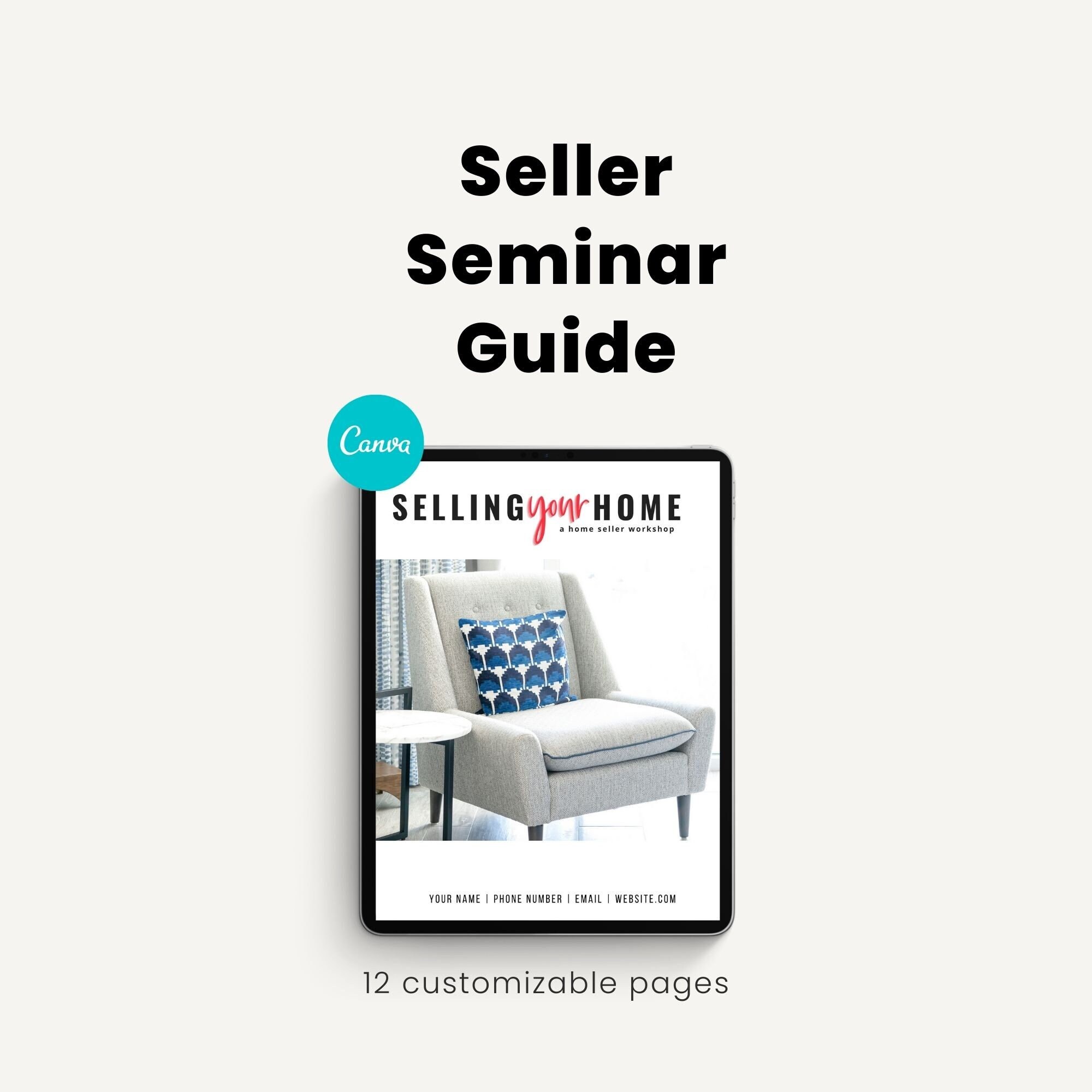 Home Seller's Workshop | Seller Seminar Workbook | Canva Template for Real Estate Agents