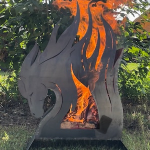 Steel Horse Head Flaming Fire Box - Fire Pit - Custom Fire Rings Hand-forged in the USA