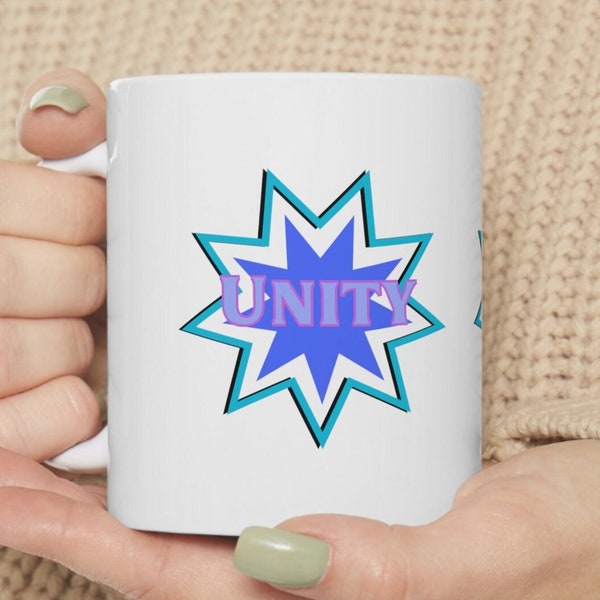 Unity Mug, Unity Coffee Cup, 9 Pointed Star Cup, Nine Pointed Star Mug