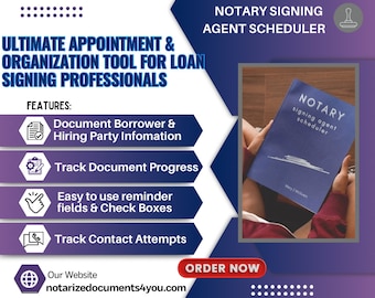 Notary Scheduler | Loan Signing Agent | Organization Record Keeping | Notary Public| Loan Signing Scheduler | notary loan signing agent