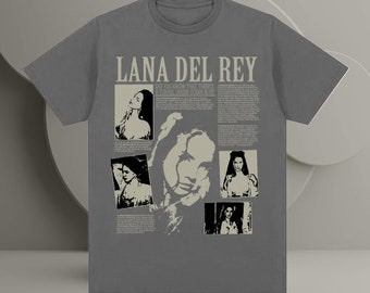 T-shirt bleu Lana Del Rey pour album de musique avec rampes : hip hop vintage, chemise collage, streetwear gothique, t-shirt graphique, chemise Lana Del Rey, LDR NFR