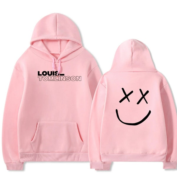 Louis Tomlinson Hoodie: behaaglijk met het comfort en de charme van de exclusieve kleding van Louis. Louis Tomlinson Merch Shirt Roze Smiley Pull-over