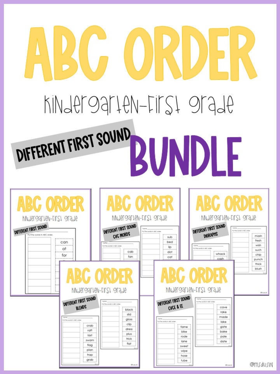 ABC Order - Different First Sounds BUNDLE - Etsy