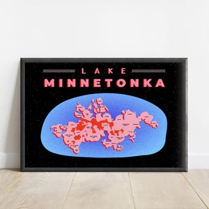 Lake Minnetonka Map Poster: Minnesota Cabin Wall Art
