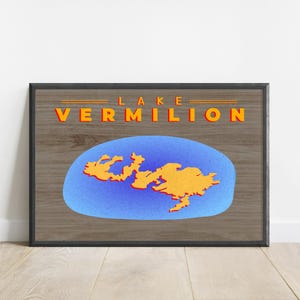 Lake Vermilion MN Map Poster: Retro Nautical Wall Art