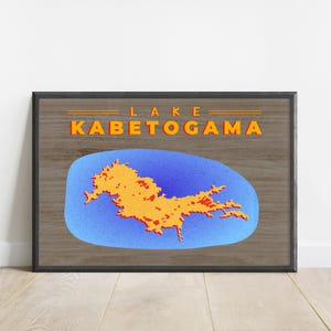Lake Kabetogama MN Map Poster: Retro Voyageurs National Park Art