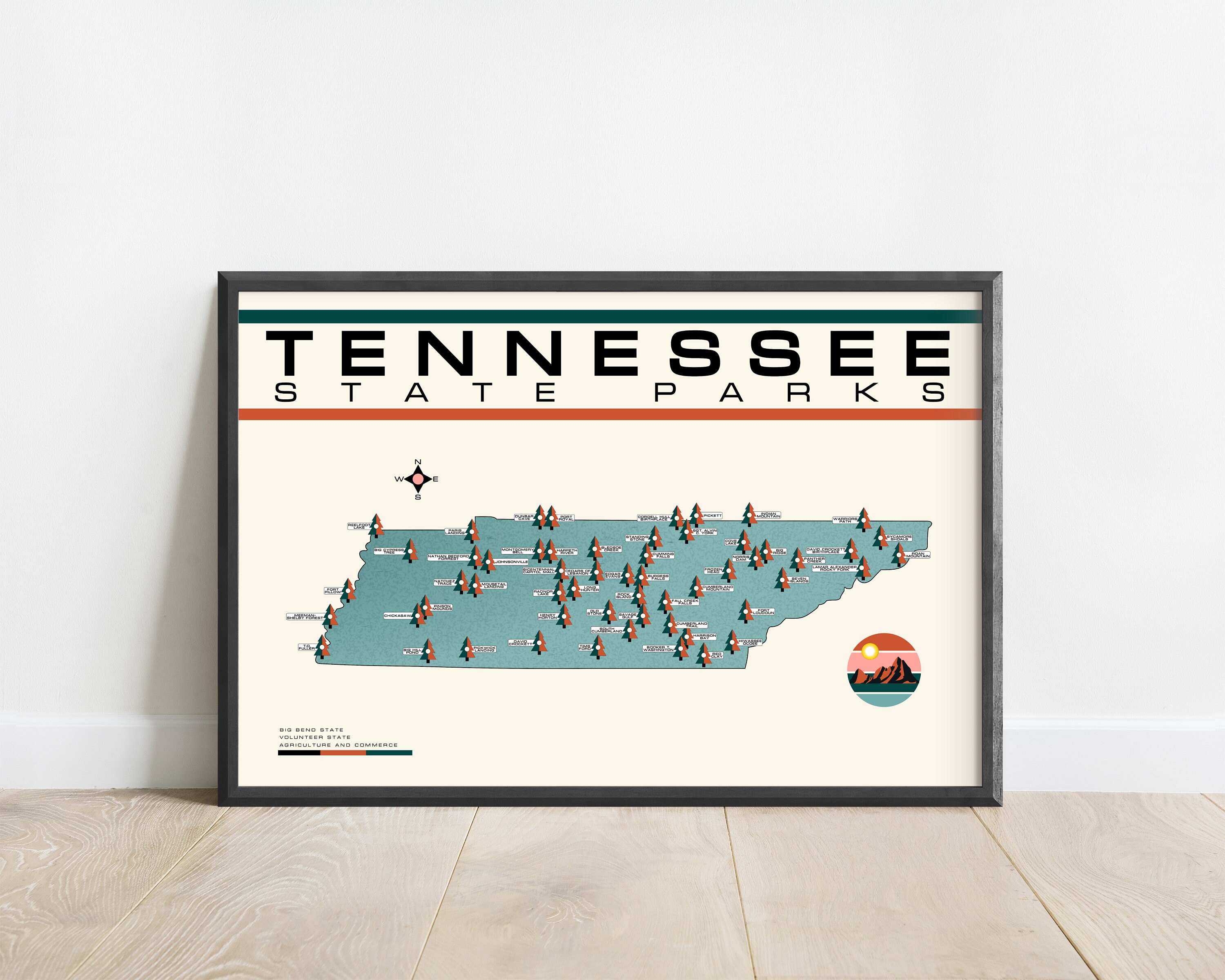 Tennessee State Park Map, Tennessee State Park Checklist, Tennessee ...