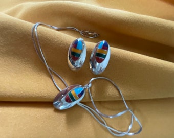 Set collana e orecchini vintage in argento