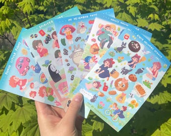 Matte Borderless Ghibli Vinyl Sticker Sheets