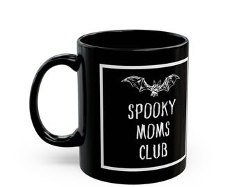 Spooky Mom's Club Coffee Mug | Mom Coffee Mug | Raising Little Devils Black Mug (11oz, 15oz)