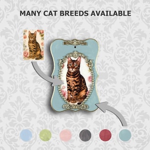 Kundenspezifisches Weinlesekatzen-Wanddekor, dekorative hölzerne Plakette 8x12, Barockkunst-Haustierporträtgeschenk