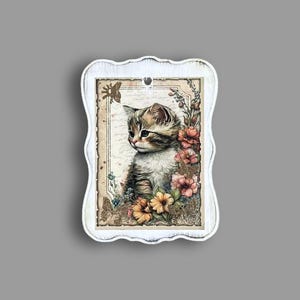 Charmantes Kätzchen Holzschild, Vintage Wanddekor 150x200, Shabby Chic Katzen Kunst Geschenk - PinkNataArt