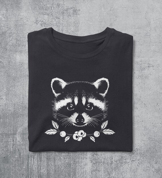 Cottagecore Raccoon Shirt, Nature Fairycore Shirts, Animal Tshirts, Goblincore Wildlife T shirts, Grunge Clothing, Mystical Apparel