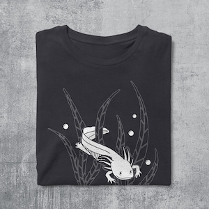 Cottagecore Axolotl Shirt, Mexican Salamander Tshirt, Faircore Aquatic Walking Fish Clothing, Goblincore Sea Animal Apparel, Underwater Gift