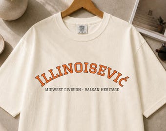 Illinoisevic Balkan Heritage T-Shirt | Serbian Bosnian Croatian Slavic Culture Tee