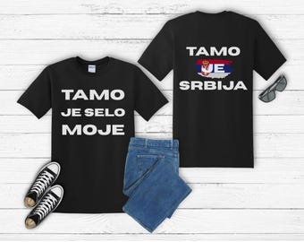 Serbian Pride Cotton Tee: Serbia Shirt - Balkan Heritage