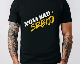Novi Sad Serbia T‑Shirt | Vintage Style Serbian City Tee | Vojvodina Heritage Shirt