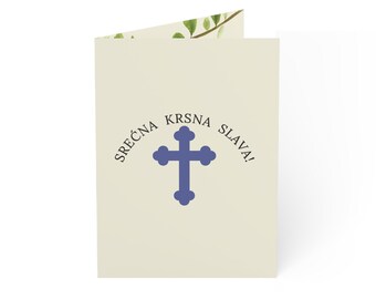 Srecna Krsna Slava – Serbian Orthodox Slava Greeting – Religious Card